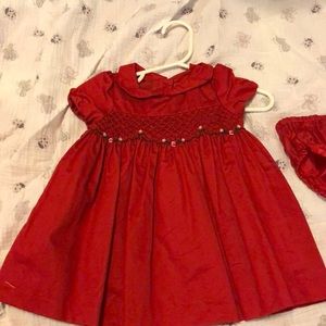 Janie and jack red baby girl dress 3-6 mos